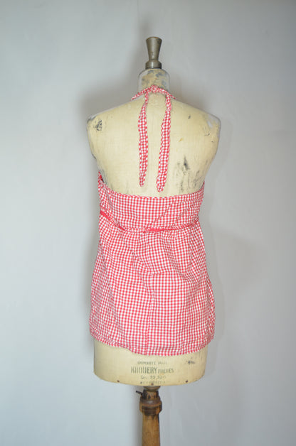 Red & White Checkered Backless Top