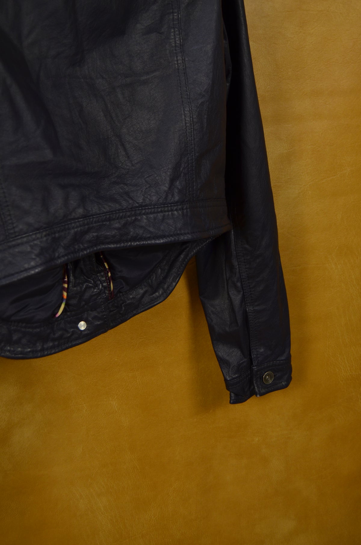 Navy Blue Leather Jacket
