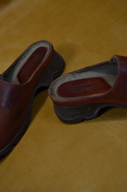 Timberland Brown Leather Clogs