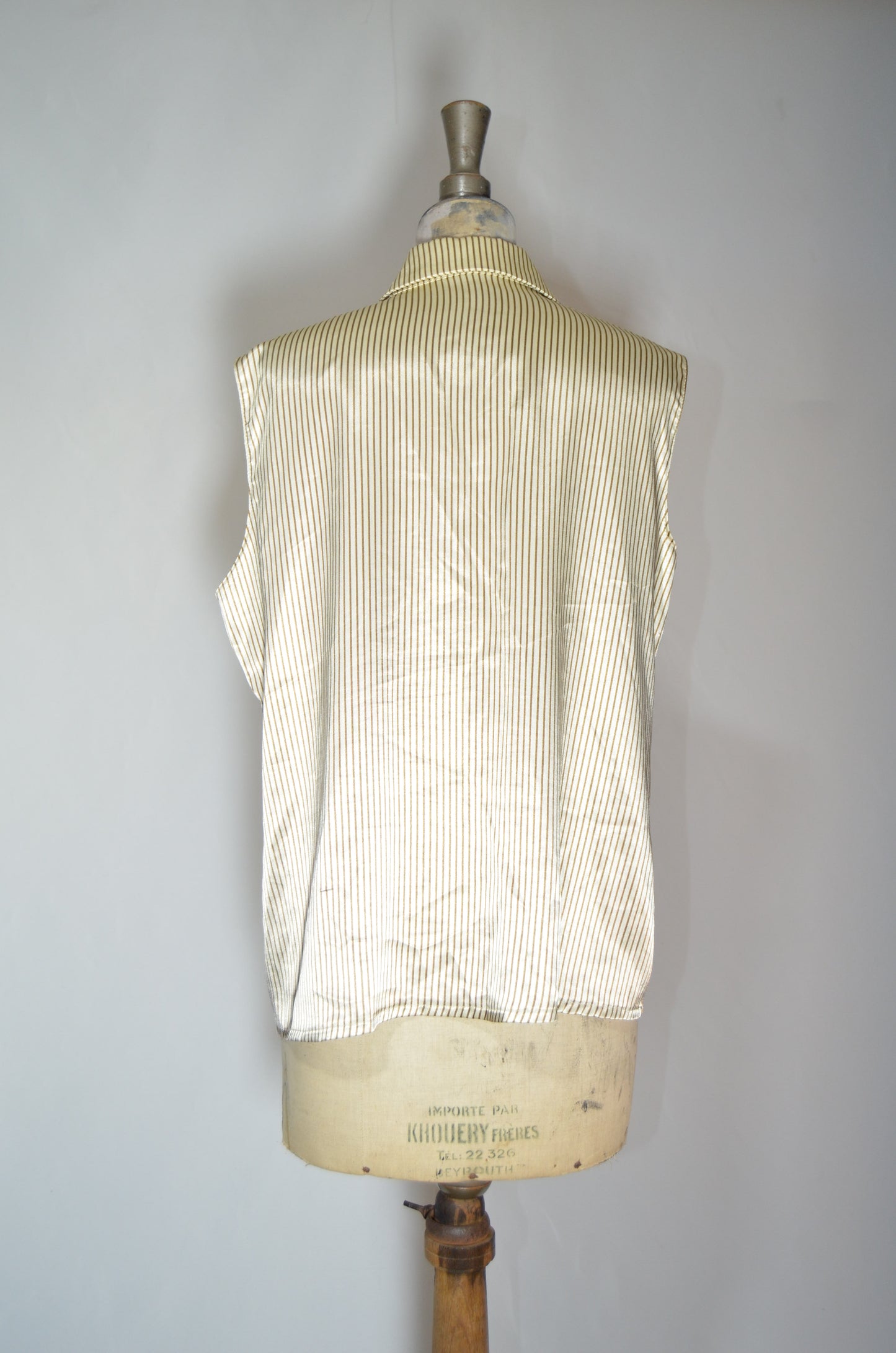 Beige Stripped Silky Shirt