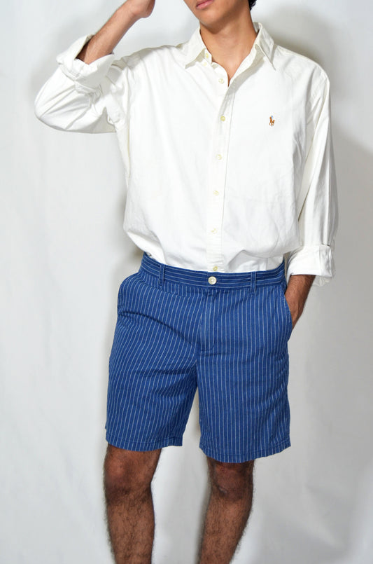 Blue Vintage Striped Shorts