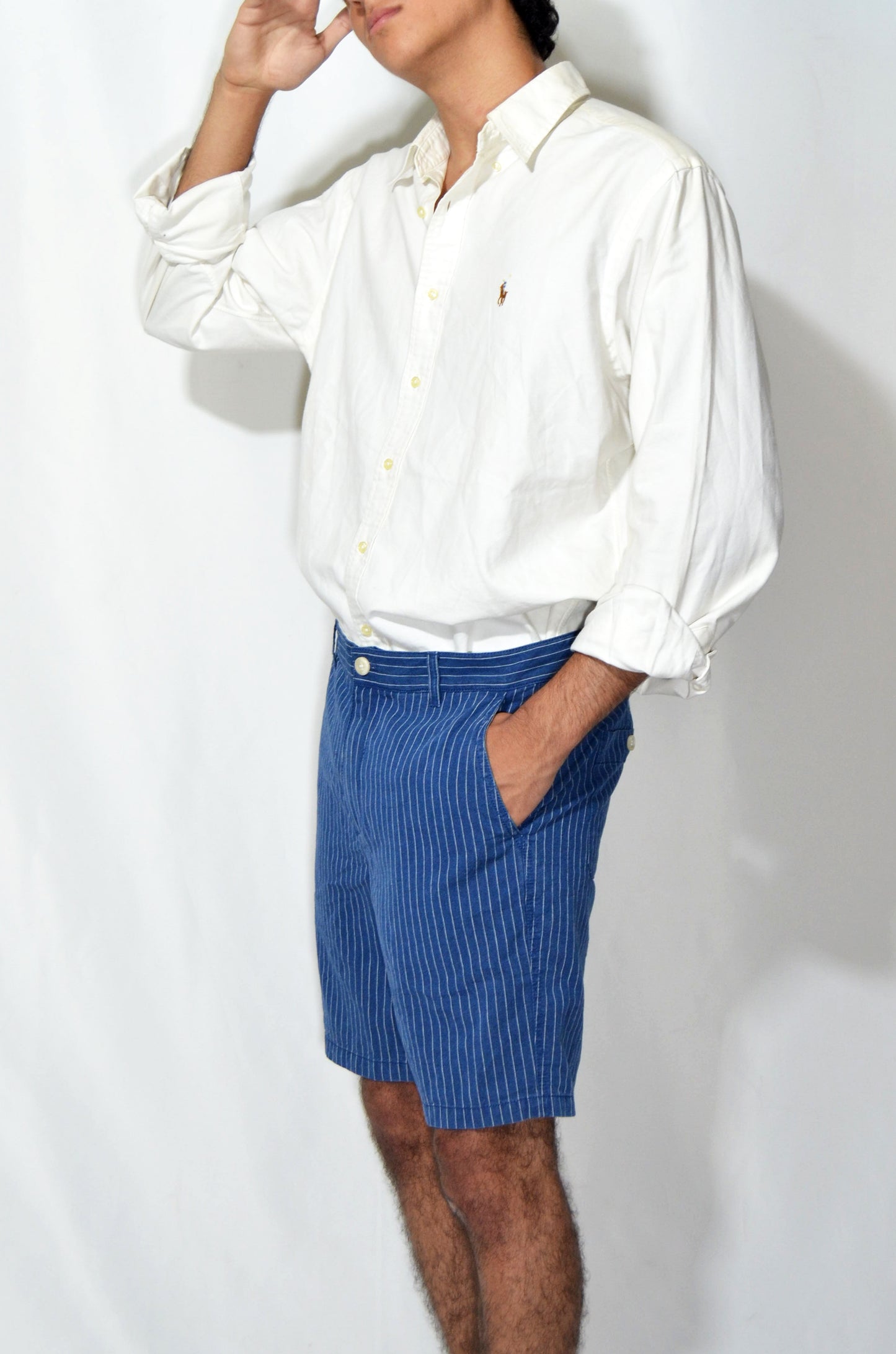 Blue Vintage Striped Shorts
