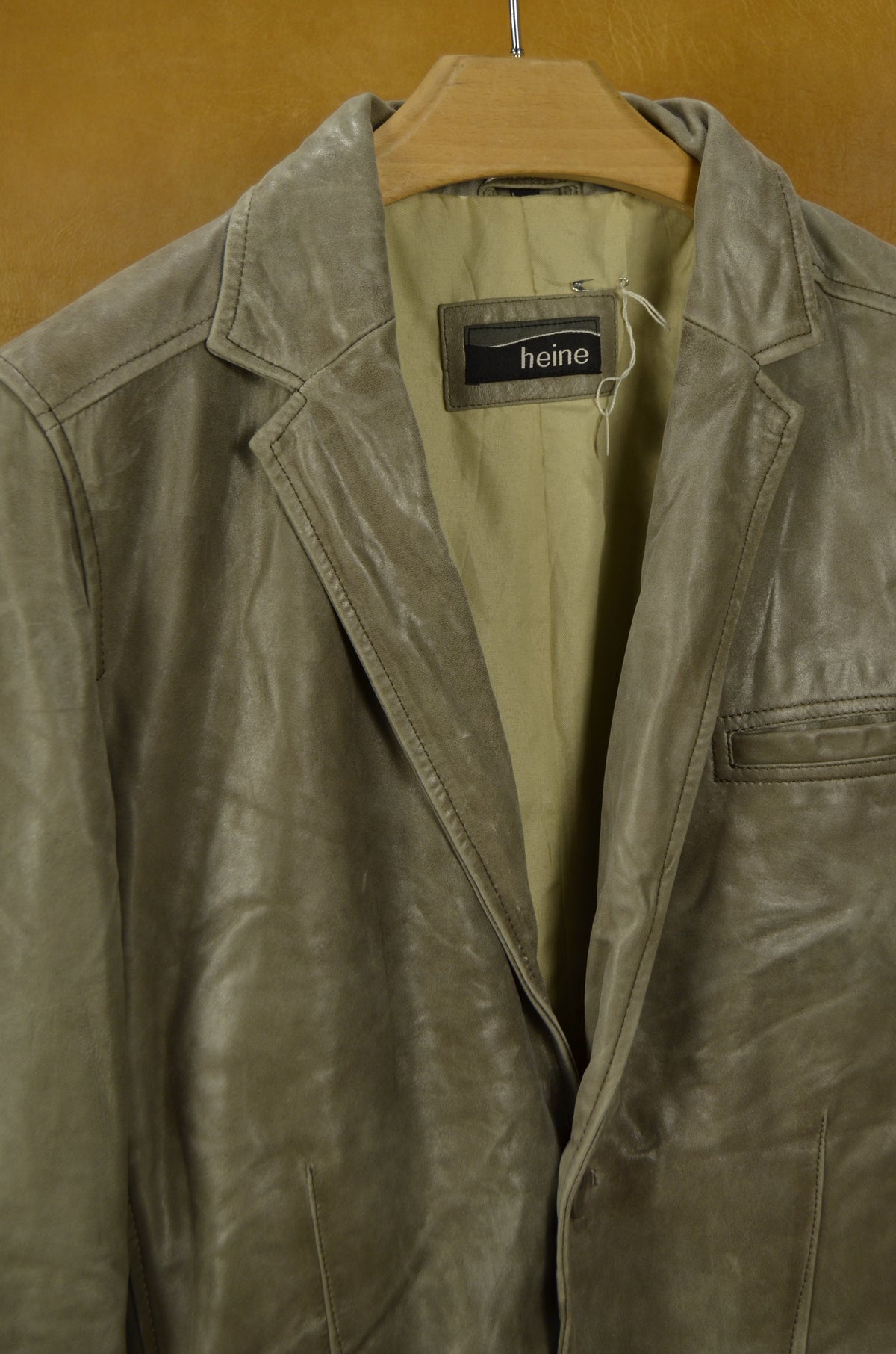Grey Leather Blazer
