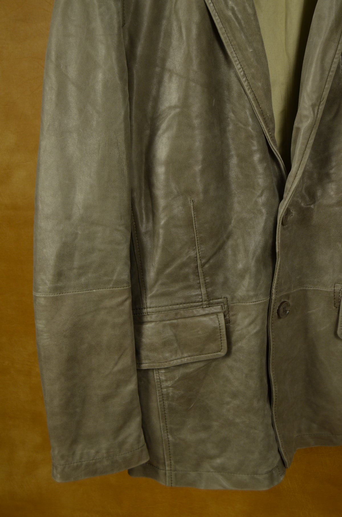 Grey Leather Blazer