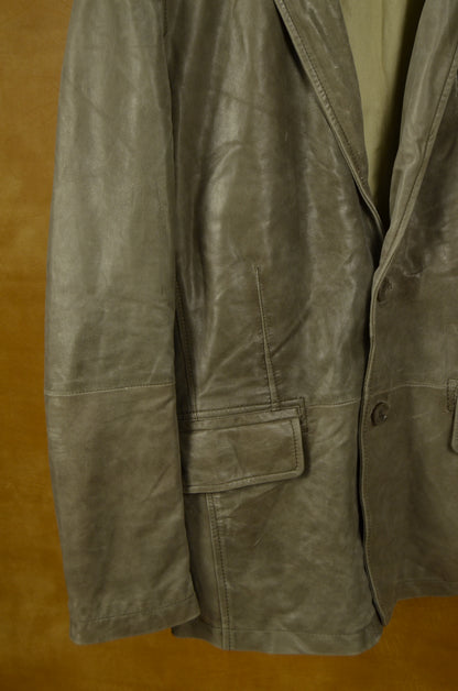 Grey Leather Blazer