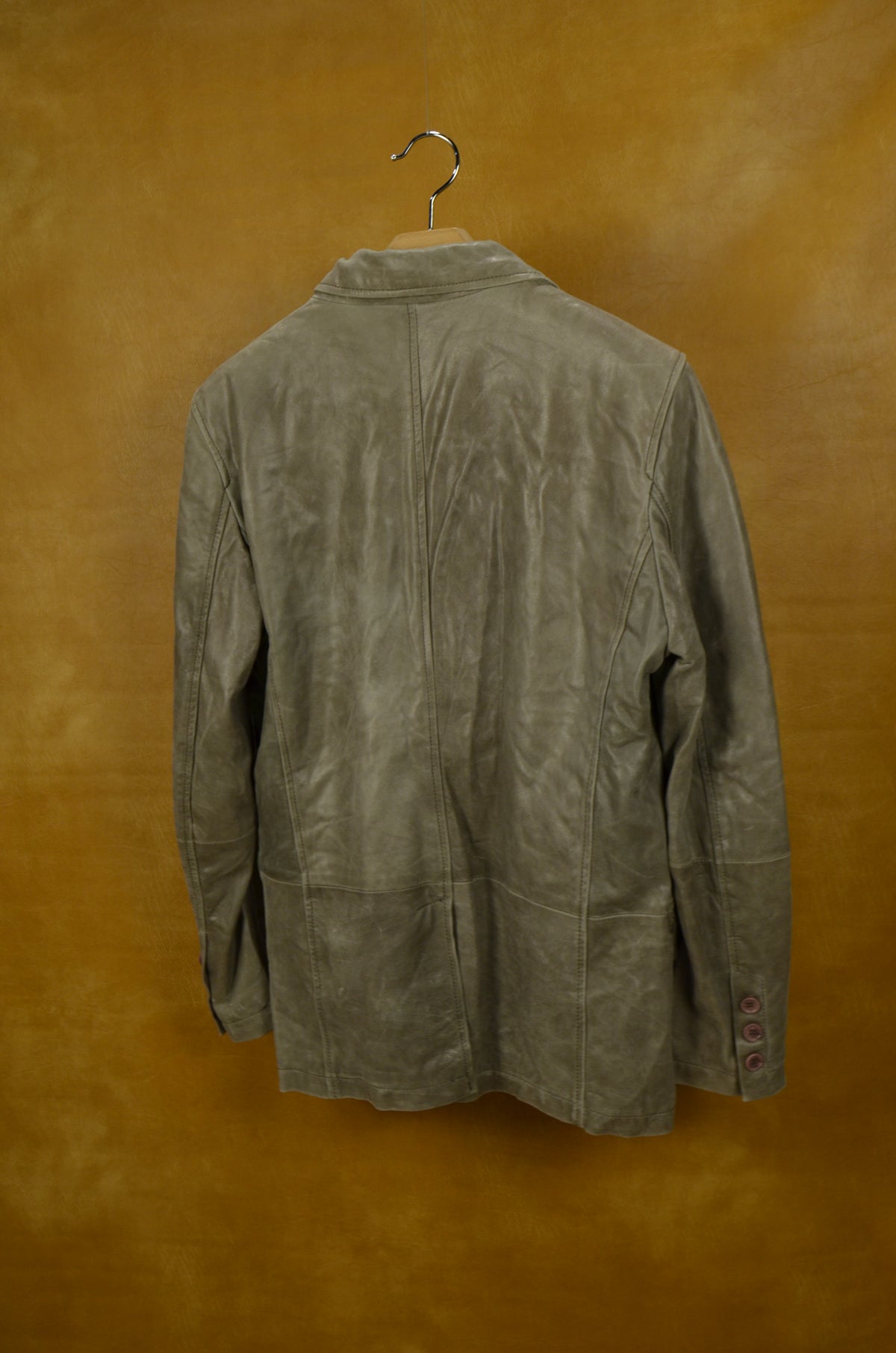 Grey Leather Blazer