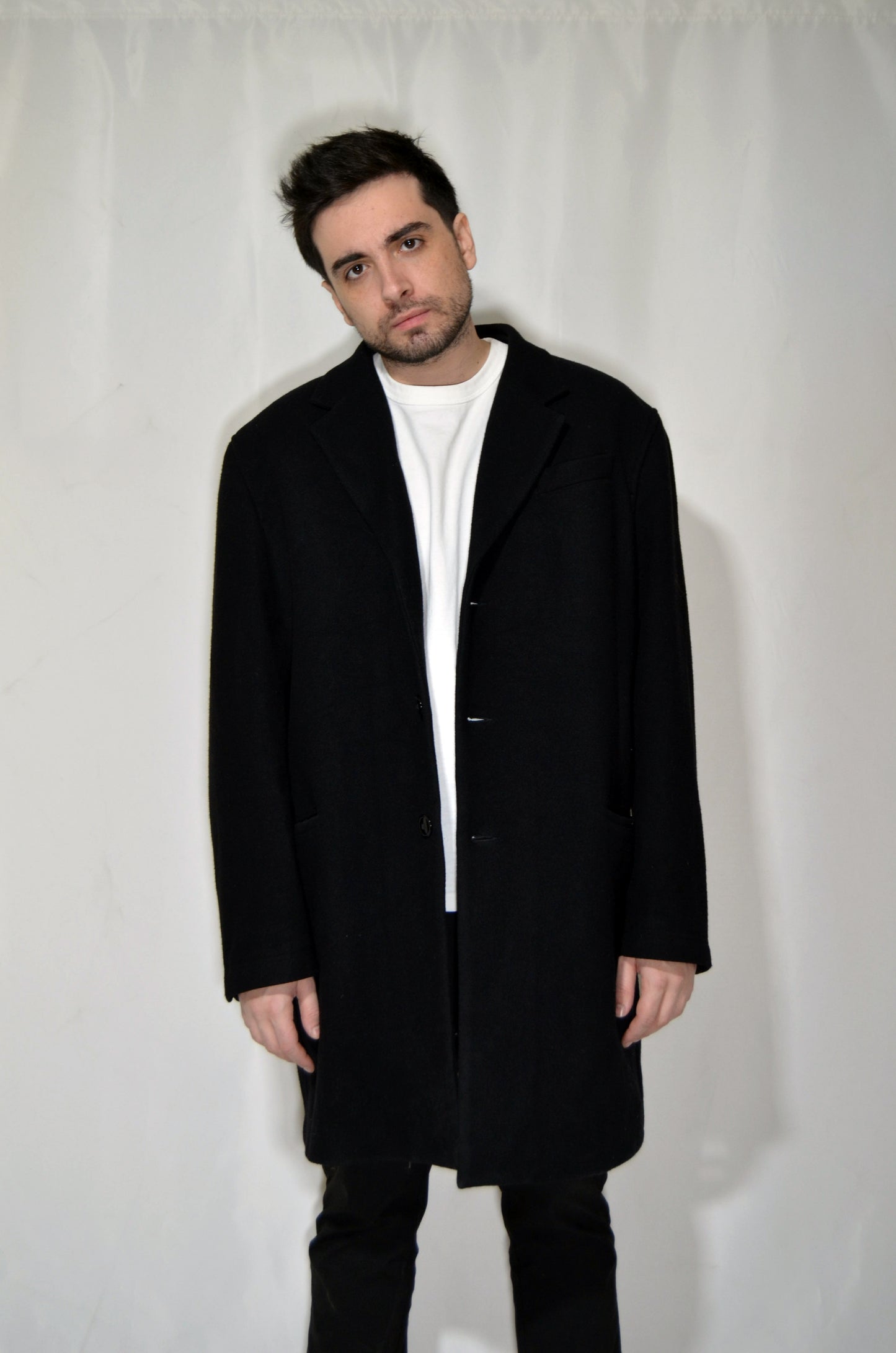 Black Wool Classic Vintage Coat