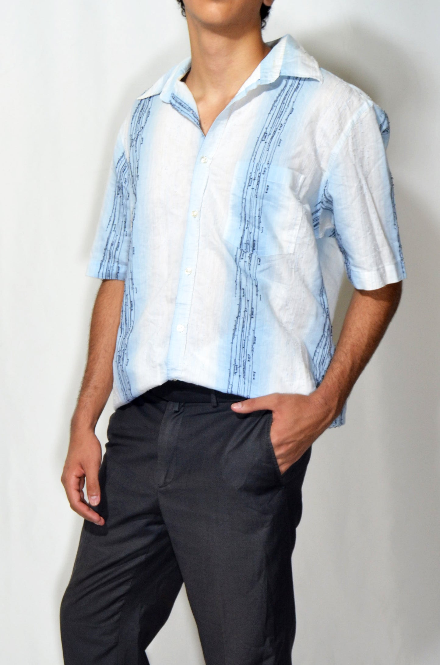 White & Blue Vintage y2k Shirt