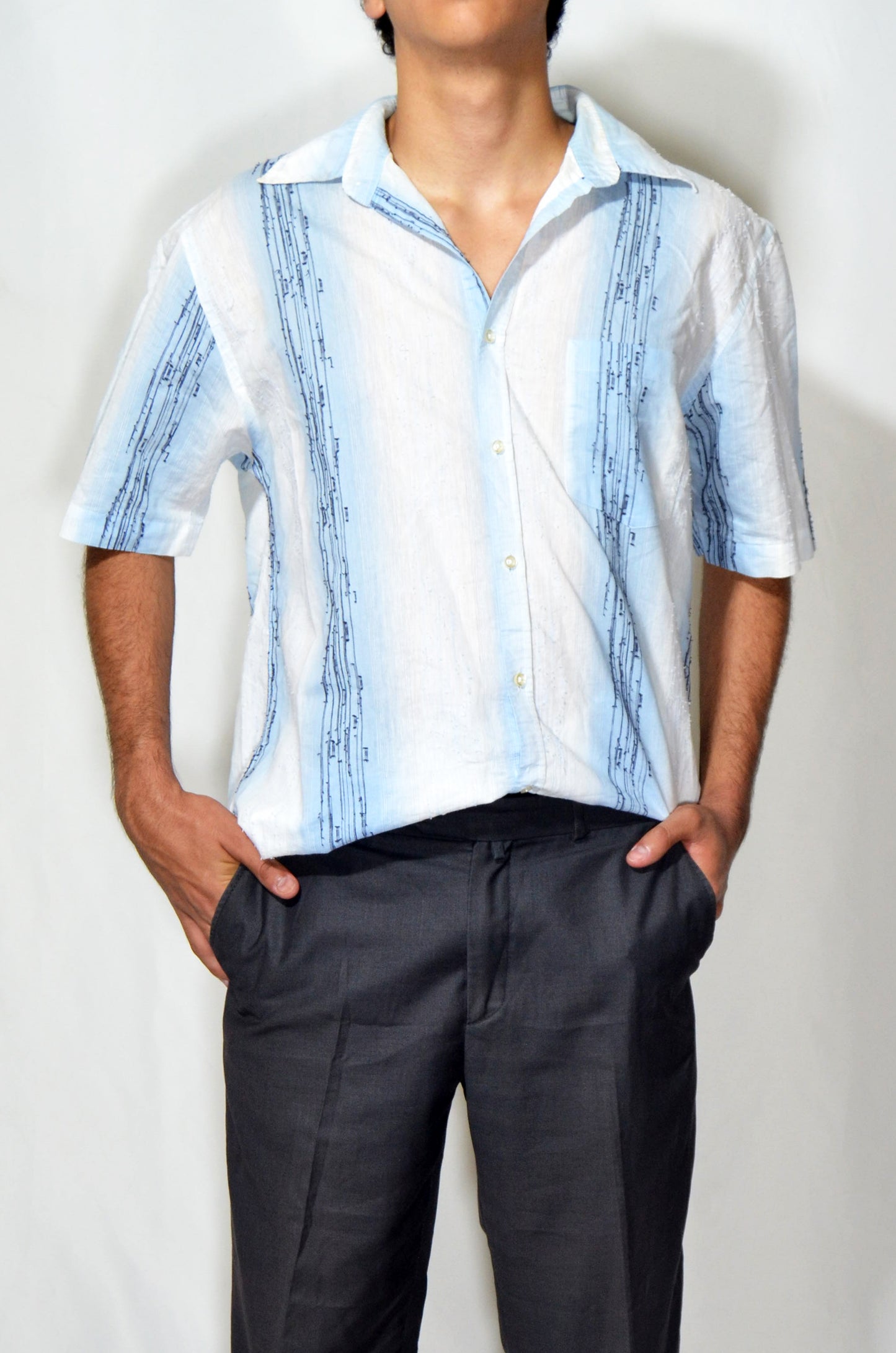 White & Blue Vintage y2k Shirt
