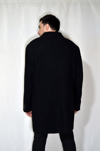 Black Wool Classic Vintage Coat