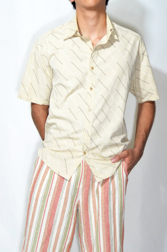 Beige Vintage Patterned Shirt