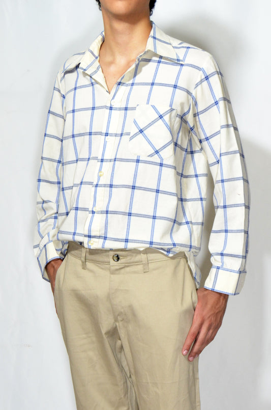Blue & White Vintage Checkered Shirt