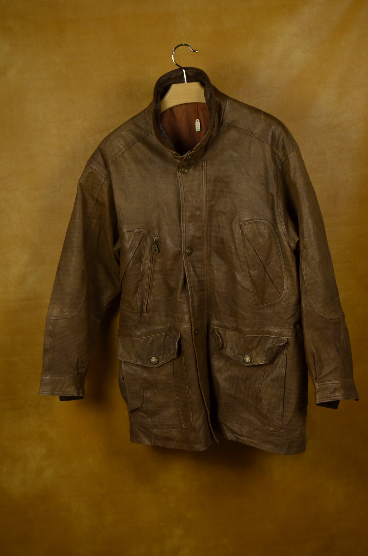 Vintage Brown Leather Field Jacket