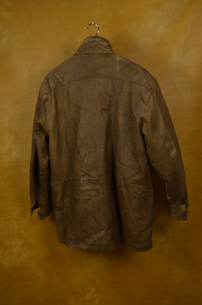 Vintage Brown Leather Field Jacket