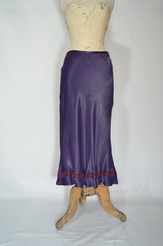 Purple Silky Flowy Maxi Skirt