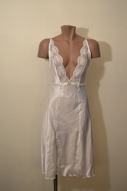 White Silk Nightie with some Lace Details