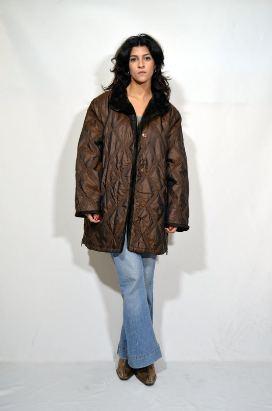 Brown Furry Anorak Vintage Jacket