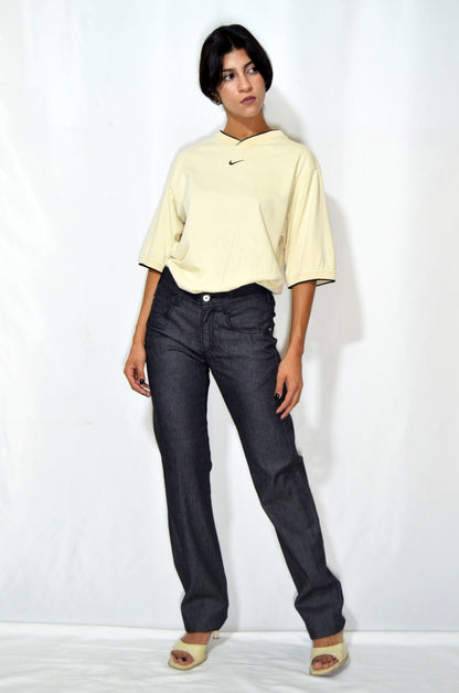 "DKNY" Grey Vintage Straight Cut Mid-waist Jeans