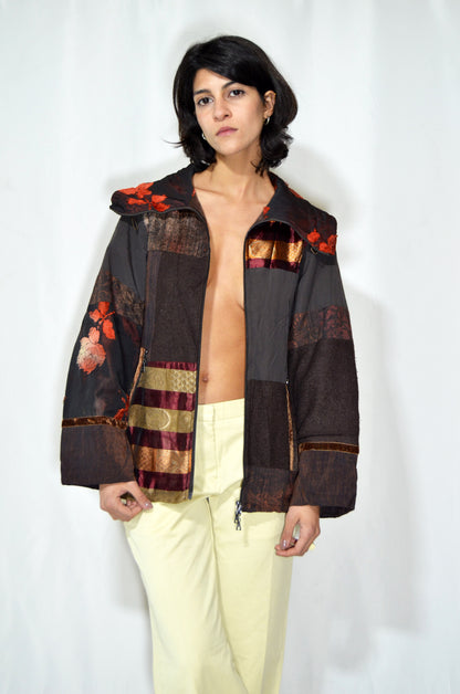 Brown Vintage Patchwork Jacket