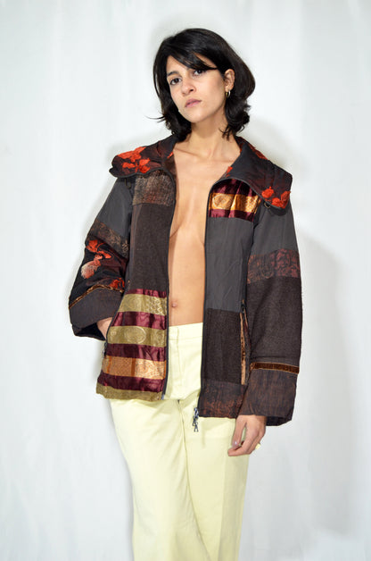 Brown Vintage Patchwork Jacket
