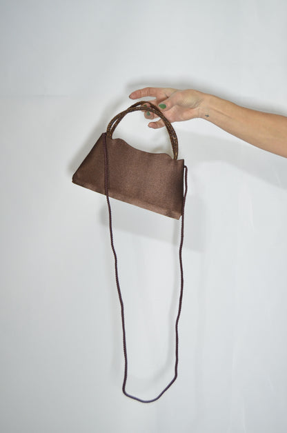 Brown Silk Clutch