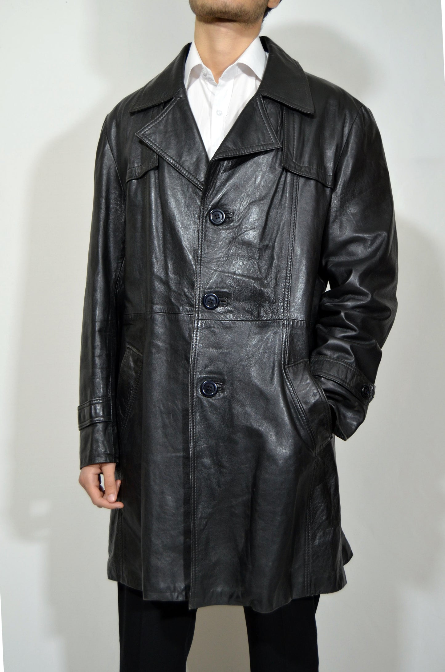 Black Genuine Leather Coat