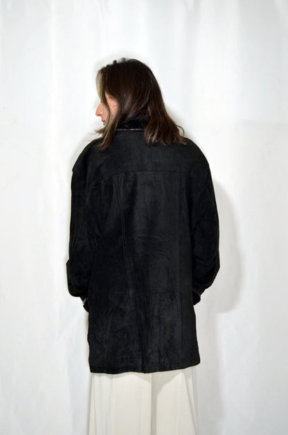 Black Suede & Fur Vintage Jacket