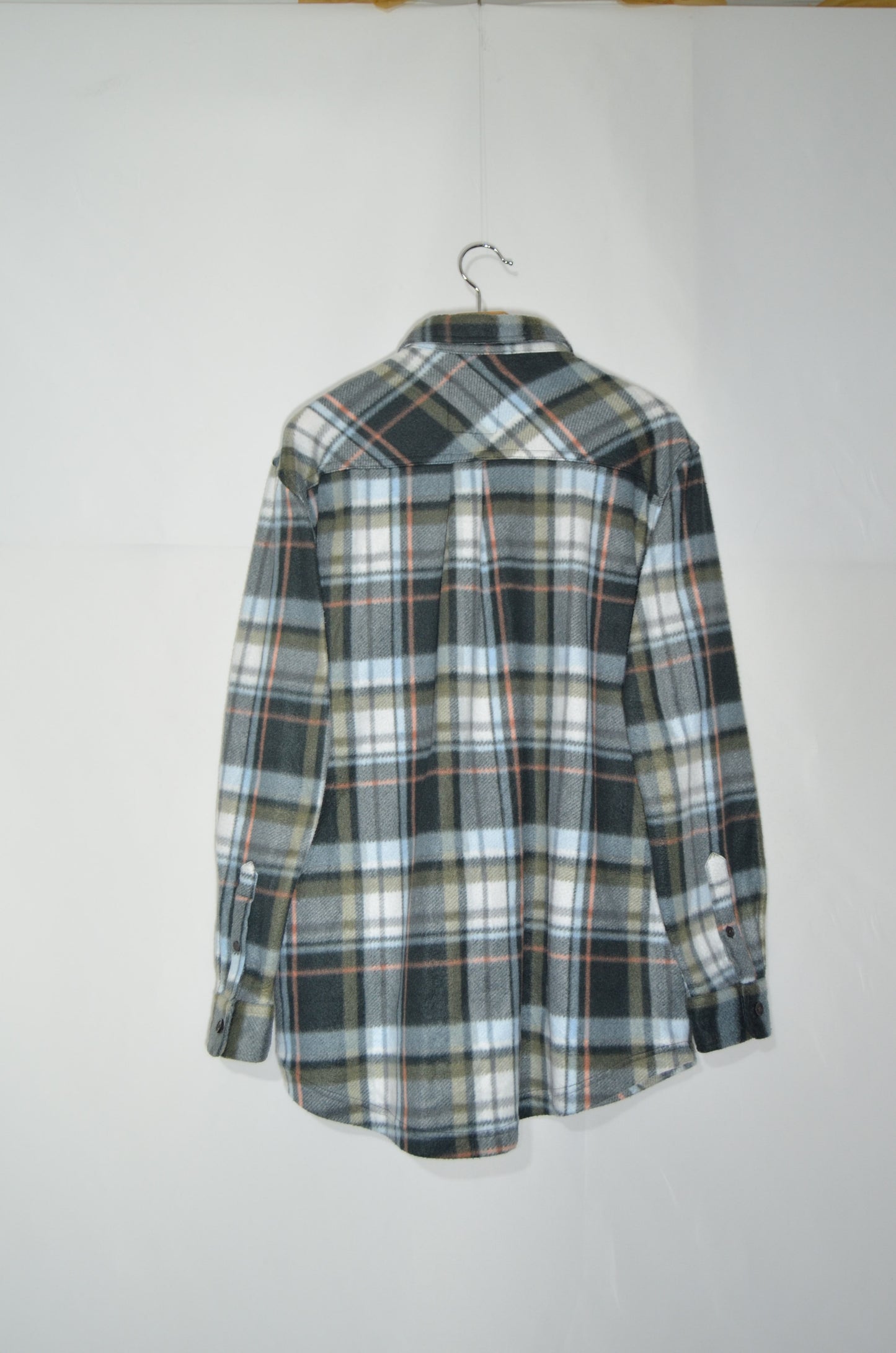 Grey, White & Blue Checkered Wool Shirt