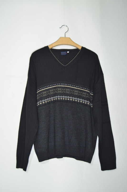 Grey & Black Wool Sweater