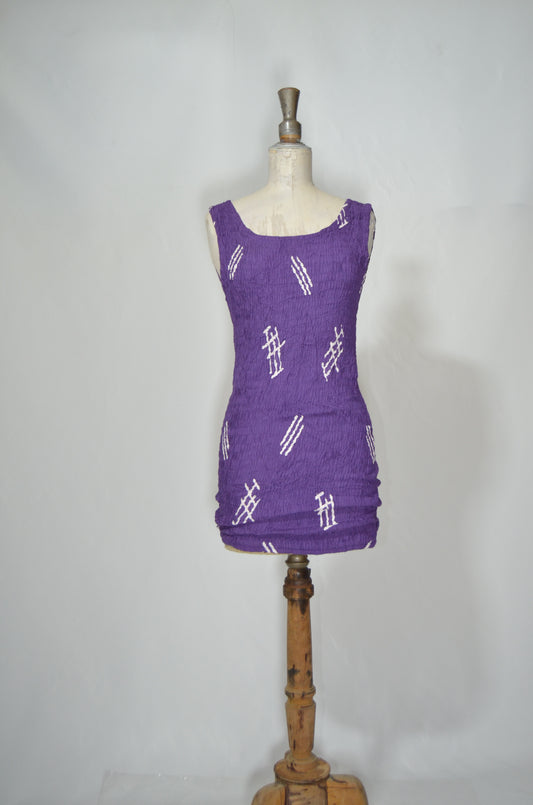 Purple Fitted Stretchy Mini Dress