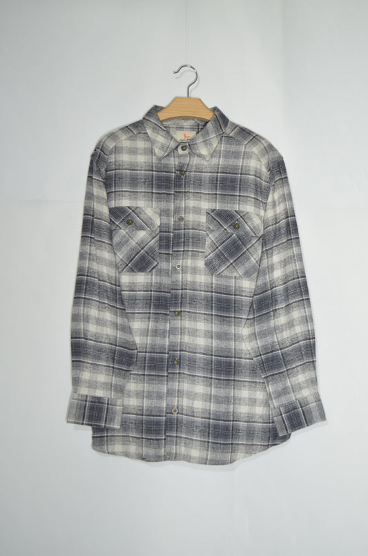 Grey & White Checkered Wool Shirt