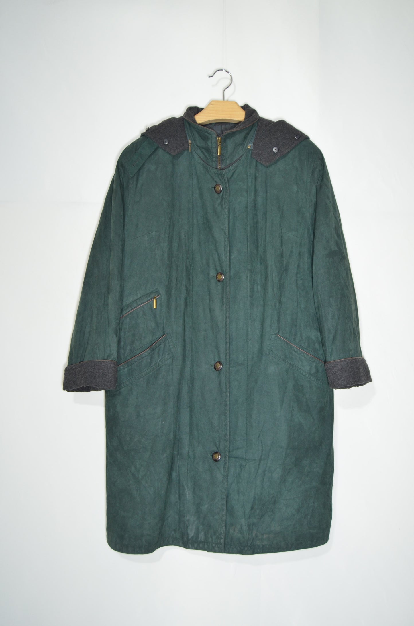 Green Suede Rain Coat