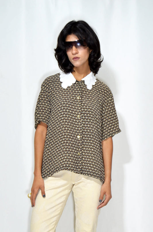Brown Patterned Vintage Shirt