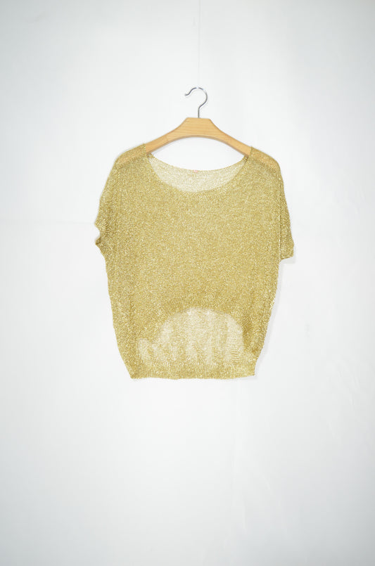 Gold Crochet Baggy Top