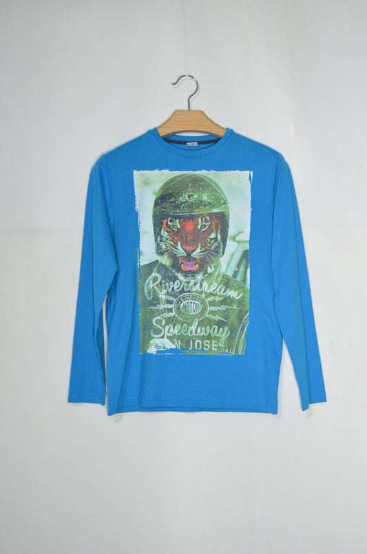 "S.Oliver" Blue Cotton Tiger Top