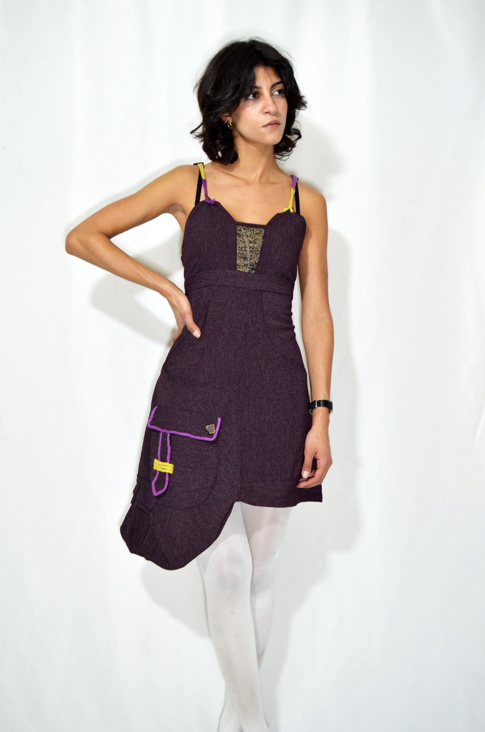 Purple Vintage Asymmetrical Dress Bigoudis Purple Vintage Asymmetrical Dress Bigoudis
