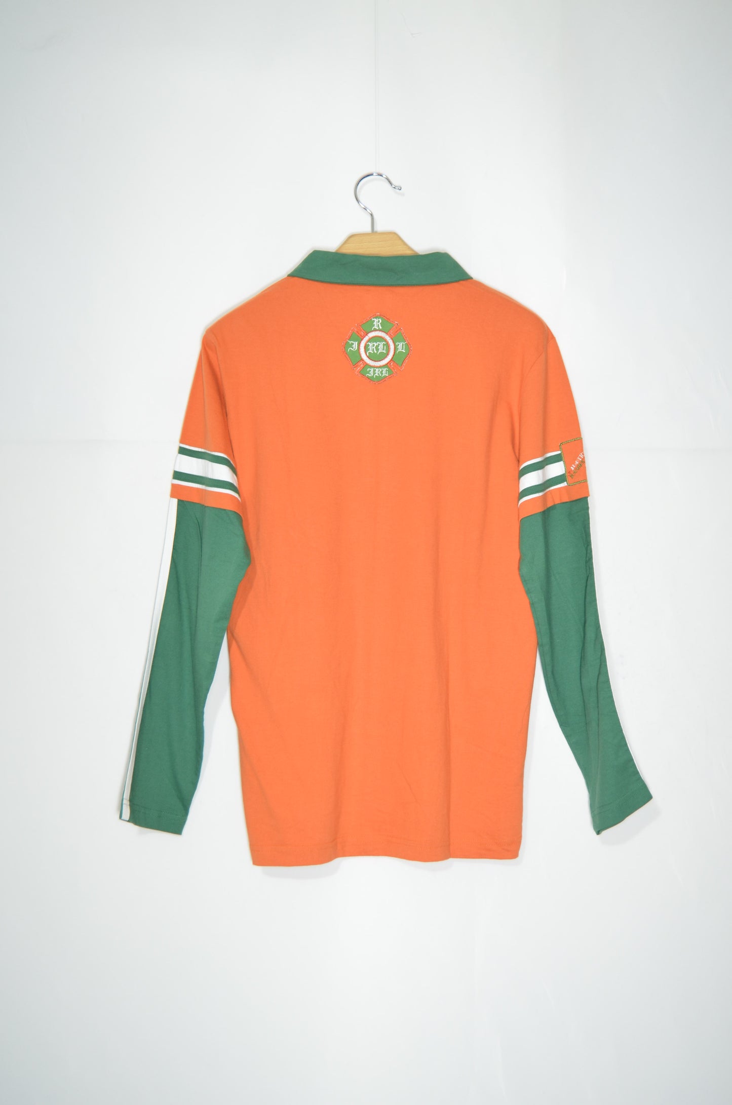 Orange & Green Cotton Polo Top