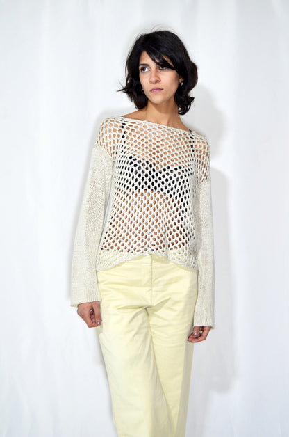 Beige Wool Vintage Sweater