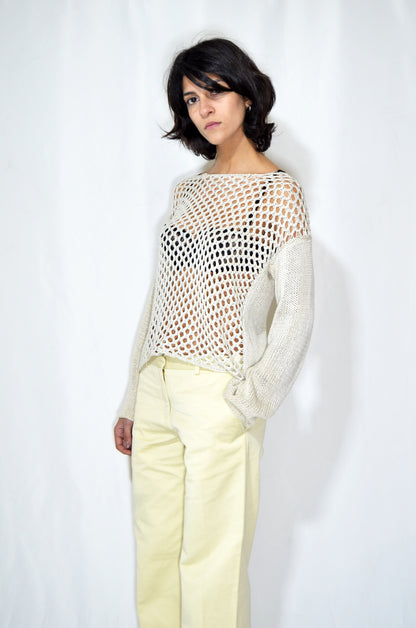 Beige Wool Vintage Sweater