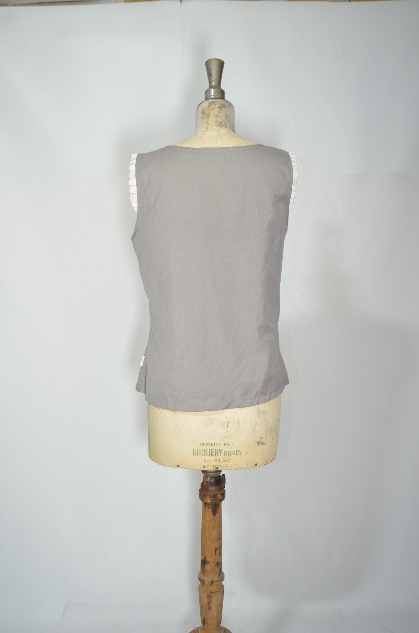 Grey Flowy Top with a touch of Patch Work