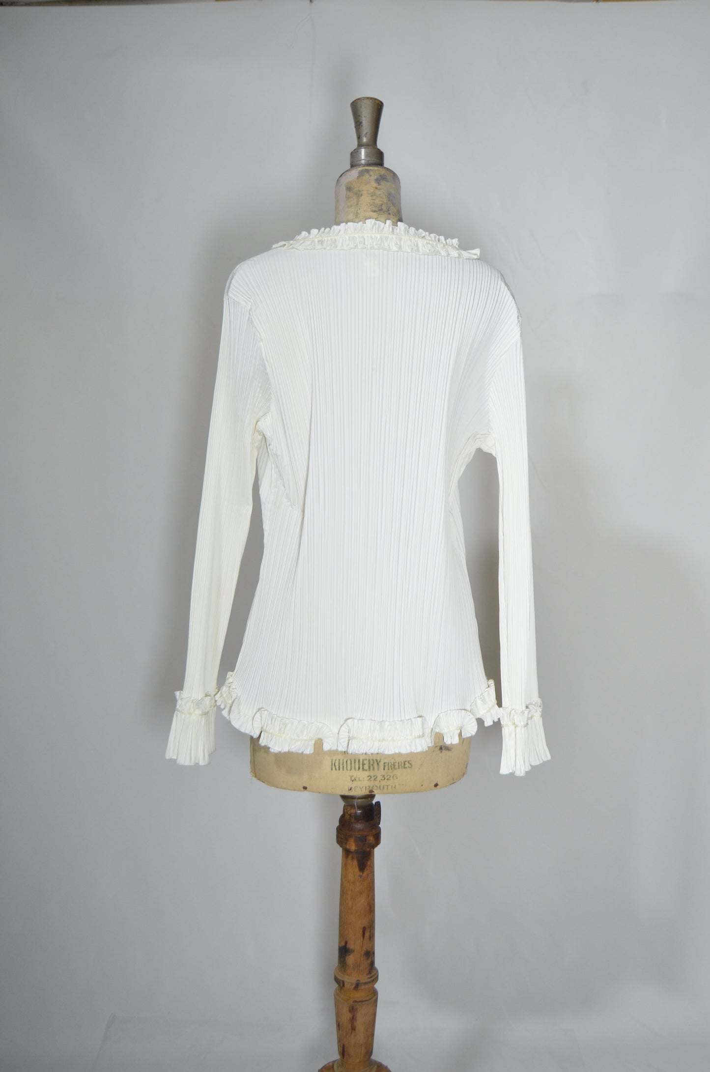 White Ruffled Pleated Shirt