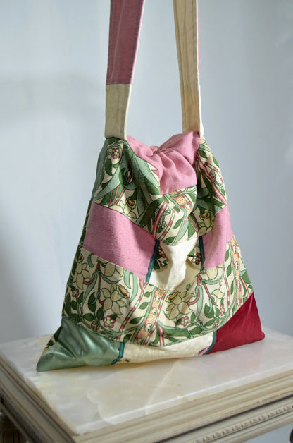 Green & Pink Exotic Patchwork Vintage Shoulder Bag