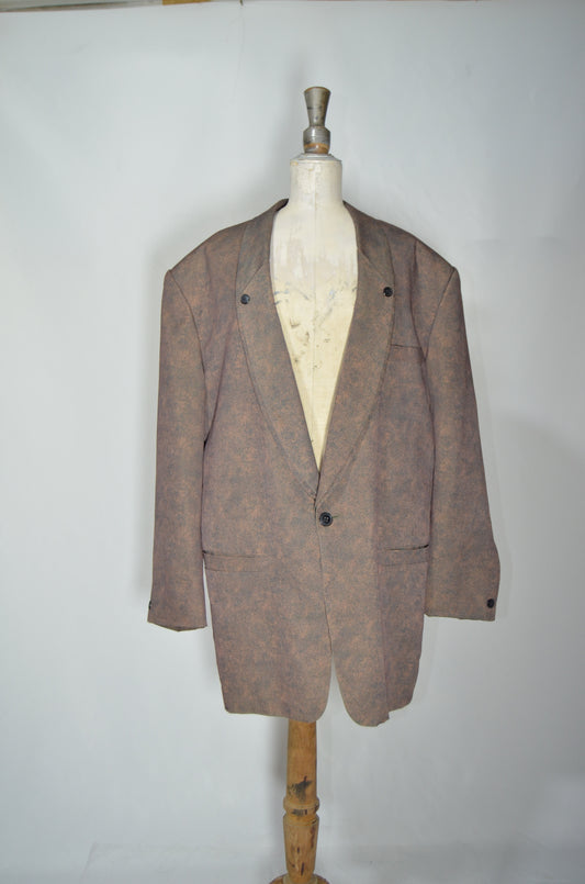 Brown Italian Collar Tailored Jacket