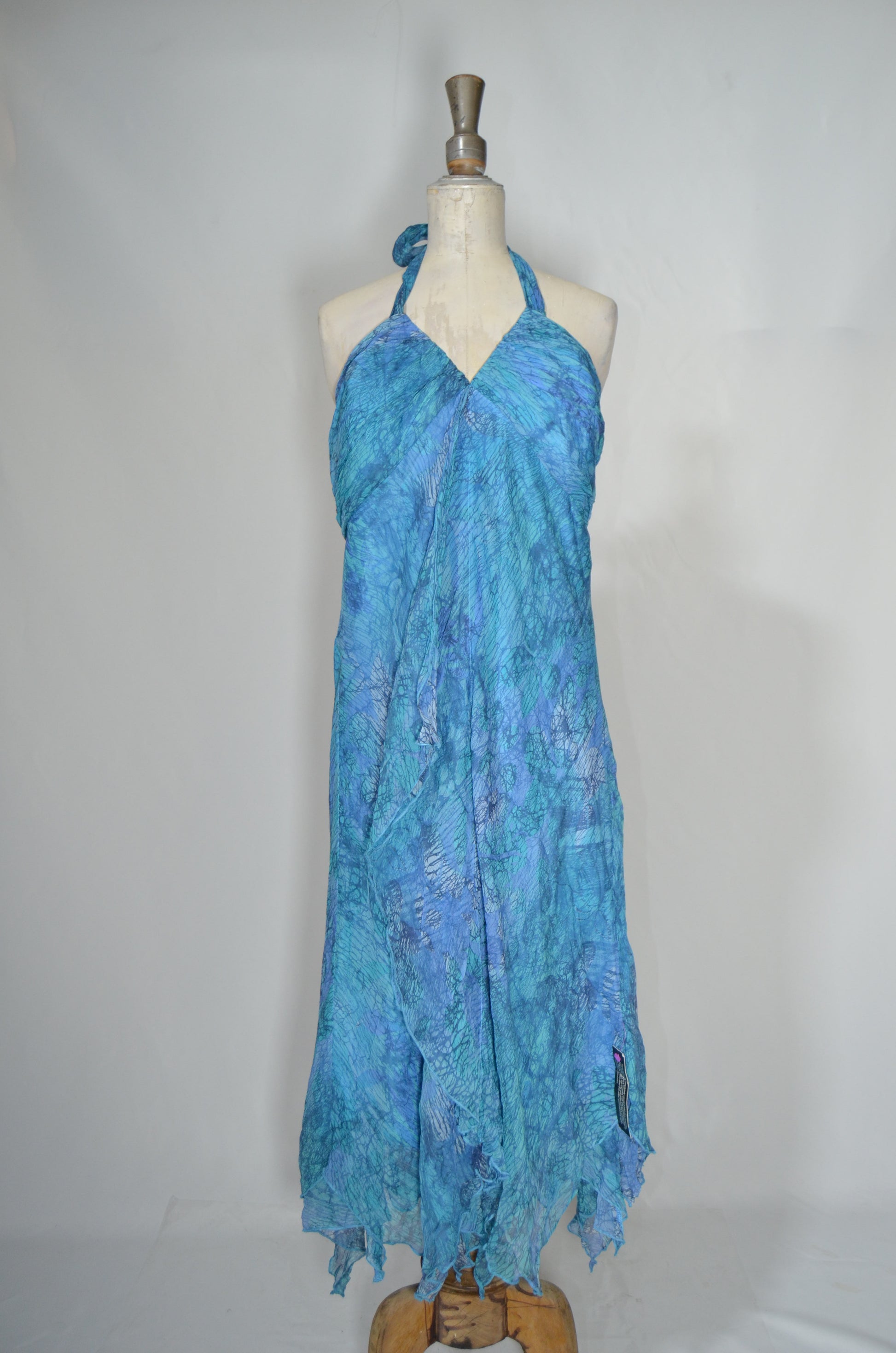 Blue Voile Backless Flowy Maxi Dress Bigoudis Blue Voile Backless Flowy Maxi Dress Bigoudis