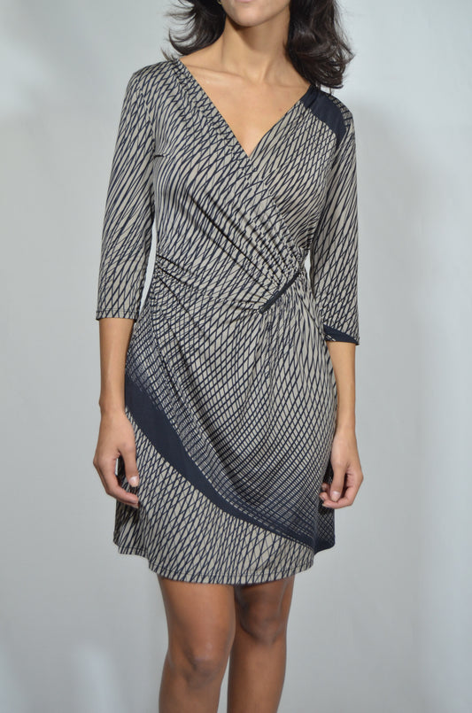 Grey patterned Geometrical Mini Dress