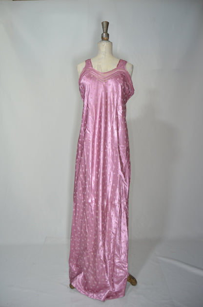 Pink Silky Patterned Maxi Dress