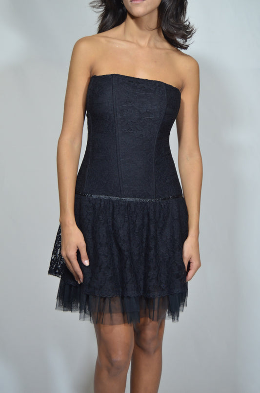 Black Lacy Corset Mini Dress