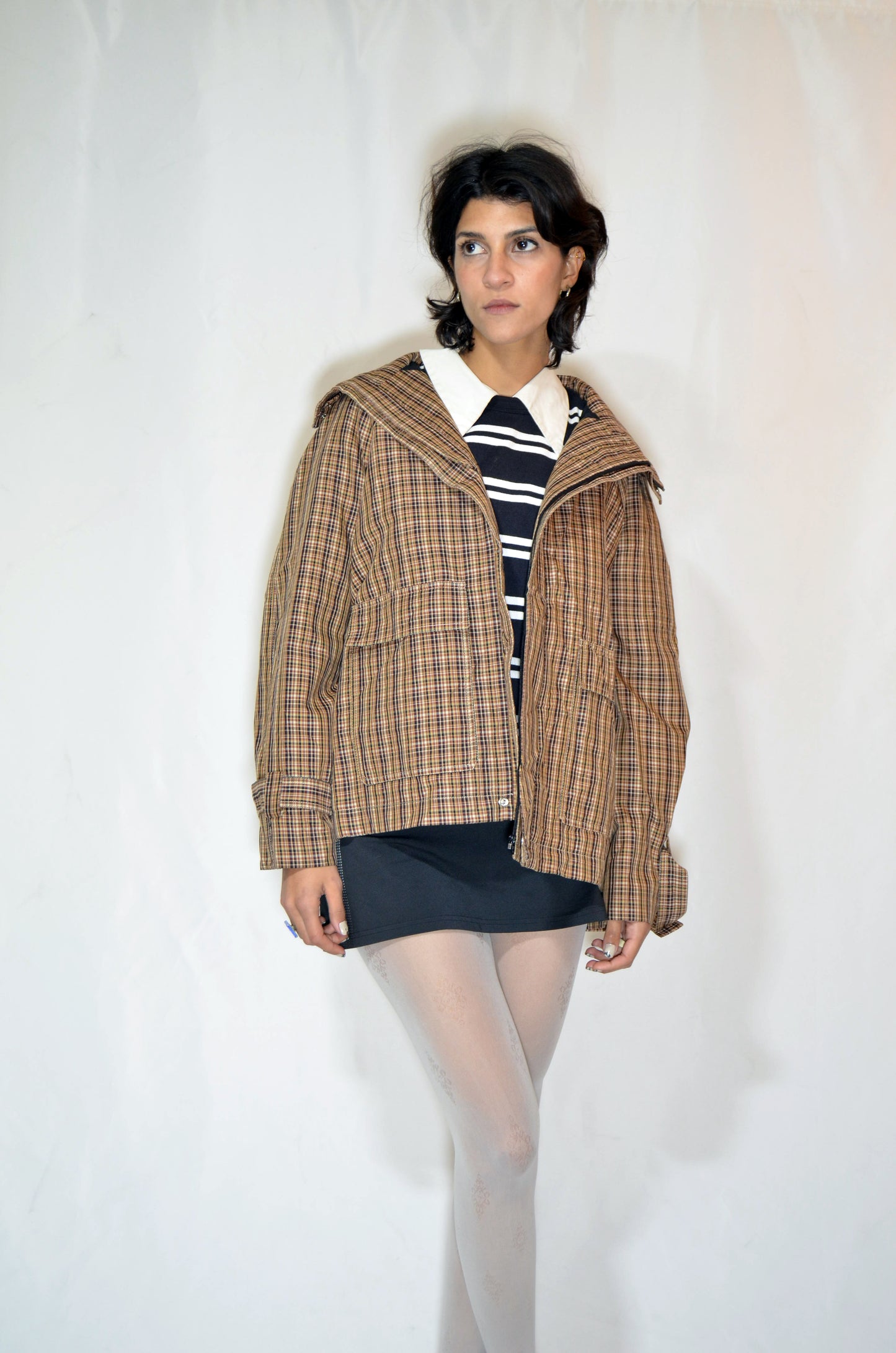 Beige Checkered Jacket