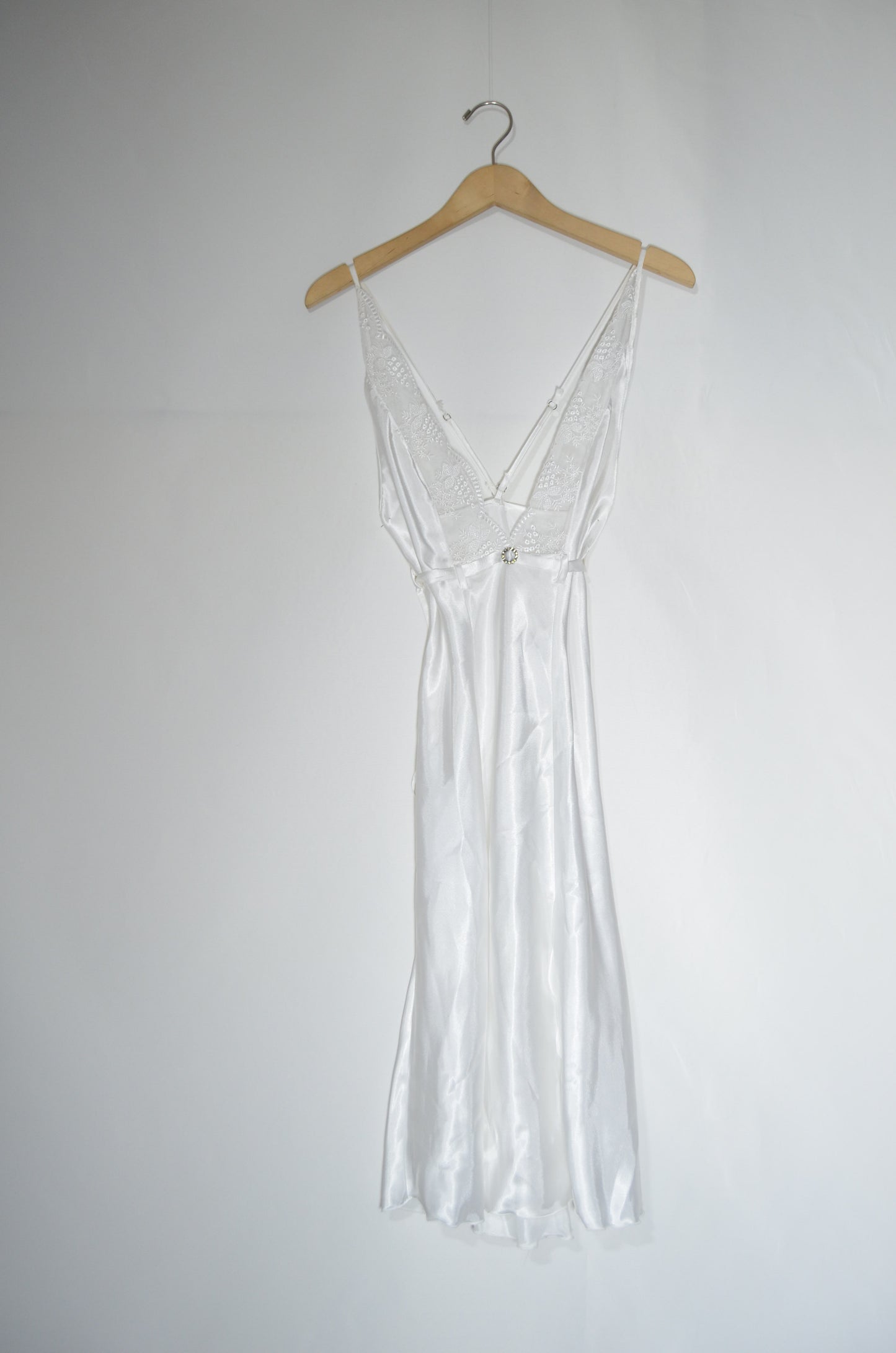 White Silk Nightie with some Lace Details