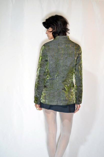 Green pearly Chinese patterned Vintage Light Jacket